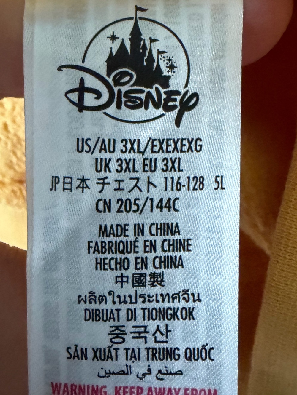 Disney Mickey Mouse Yellow 3X Genuine Pullover Hoodie 100% Organic Cotton - Picture 10 of 11
